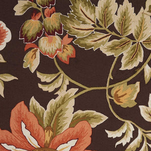 Homeroots 4' X 6' Brown And Orange Botanical Leaves Hand Carved Handmade Area Rug  Polyester 552633