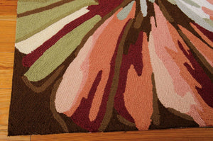 HomeRoots 8' Hand-Carved Botanical Leaves Area Rug - Elegant Tan & Dark Brown Design for Any Home Décor 4' X 6' 552634