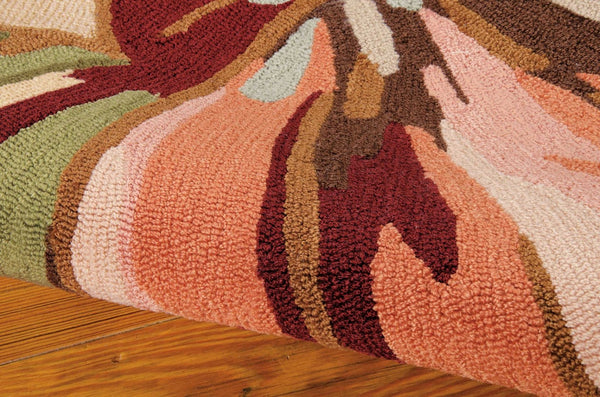 HomeRoots 8' Hand-Carved Botanical Leaves Area Rug - Elegant Tan & Dark Brown Design for Any Home Décor 4' X 6' 552634
