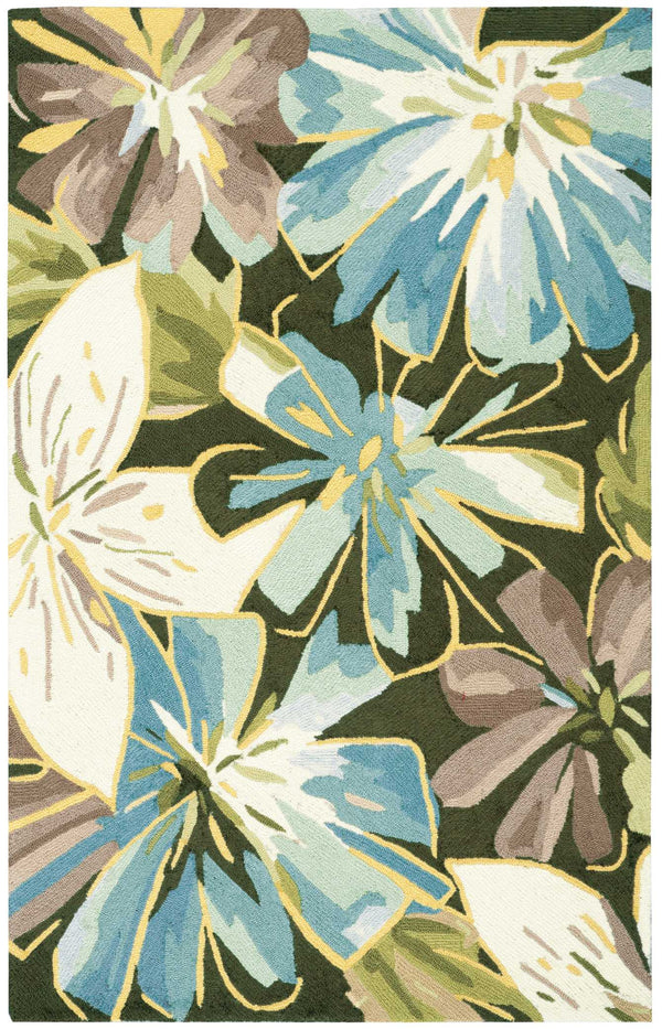 Homeroots 4' X 6' Ivory Dark Brown And Gray Floral Hand Carved Handmade Area Rug  Polyester 552635