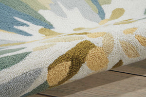 Homeroots 4' X 6' Ivory Dark Brown And Gray Floral Hand Carved Handmade Area Rug  Polyester 552635