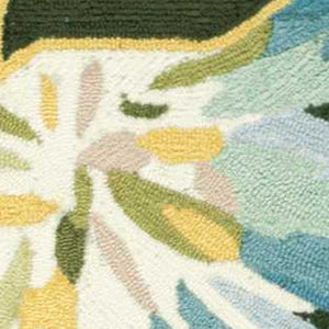 Homeroots 4' X 6' Ivory Dark Brown And Gray Floral Hand Carved Handmade Area Rug  Polyester 552635