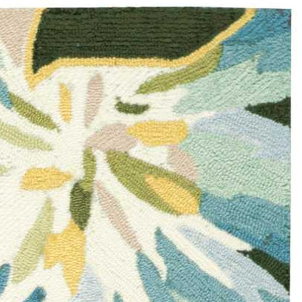 Homeroots 4' X 6' Ivory Dark Brown And Gray Floral Hand Carved Handmade Area Rug  Polyester 552635