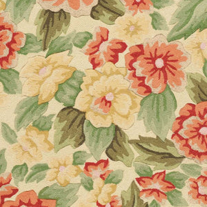 Homeroots 4' X 6' Red And Cream Floral Hand Carved Handmade Area Rug  Polyester 552636