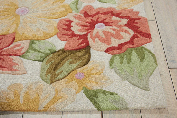 HomeRoots 4' Hand-Carved Red and Cream Floral Area Rug - Timeless Charm, Durable, Pet-Friendly Elegance 4' X 6' 552636