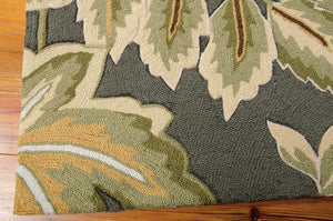 Homeroots 4' X 6' Gray And Cream Botanical Leaves Hand Carved Handmade Area Rug  Polyester 552638