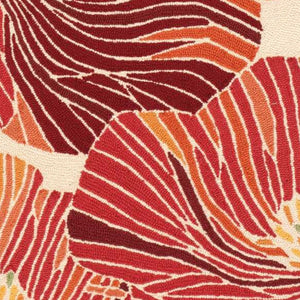 Homeroots 4' X 6' Ivory And Sunset Floral Hand Hooked Area Rug  Polyester 552641