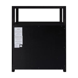 Butler Specialty Company Lark 21" Wood Nightstand With 2 Drawers And Open Shelf For Modern Spaces Black Acacia Wood,Mdf,Acacia Veneer 5526432-butler