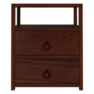 Butler Specialty Company Lark 21" Wood Nightstand With 2 Drawers And Open Shelf For Modern Spaces Medium Brown Acacia Wood,Mdf,Acacia Veneer 5526489-butler