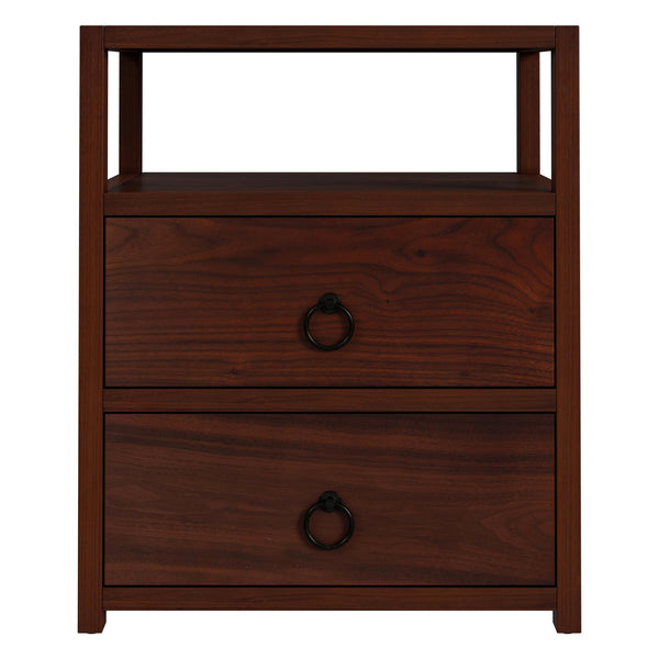 Butler Specialty Company Lark 21" Wood Nightstand With 2 Drawers And Open Shelf For Modern Spaces Medium Brown Acacia Wood,Mdf,Acacia Veneer 5526489-butler