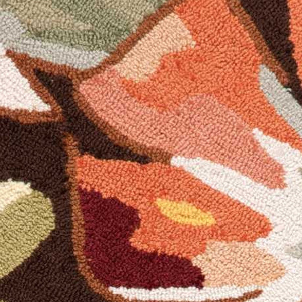 Homeroots 3' X 4' Tan And Dark Brown Floral Hand Carved Handmade Area Rug  Polyester 552649