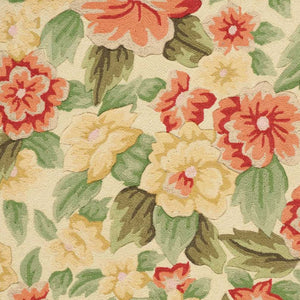 Homeroots 3' X 4' Red And Cream Botanical Leaves Hand Carved Handmade Area Rug  Polyester 552651