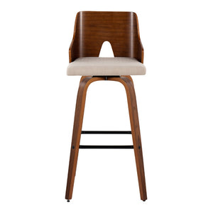 English Elm Fixed-height Swivel Counter Stools with Faux Leather Seats and Chrome Footrest Set of 2 B202S02153