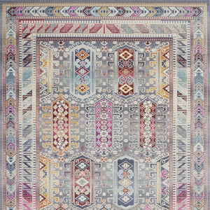 Homeroots 5' X 8' Distressed Ivory Gray And Red Floral Area Rug – Durable, Stain Resistant, Perfect For Homes!  Polypropylene 552697