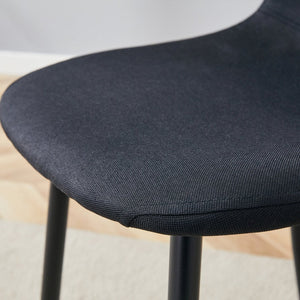 English Elm Table 5-Piece Modern Glass Dining Set With 4 Black Linen Chairs And Stylish Metal Legs For Home W1151S03668-GIGA