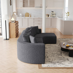 English Elm 131.1-inch Chenille Cloud Sectional with Memory Foam Cushions and 10 Plush Pillows W3505S00015