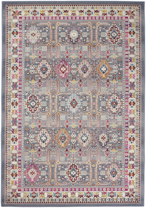 Homeroots 4' X 6' Distressed Floral Area Rug In Ivory Pink & Gray - Durable, Stain Resistant, Boho Style Decor  Polypropylene 552700