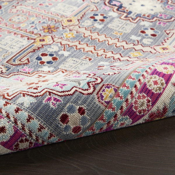 Homeroots 4' X 6' Distressed Floral Area Rug In Ivory Pink & Gray - Durable, Stain Resistant, Boho Style Decor  Polypropylene 552700