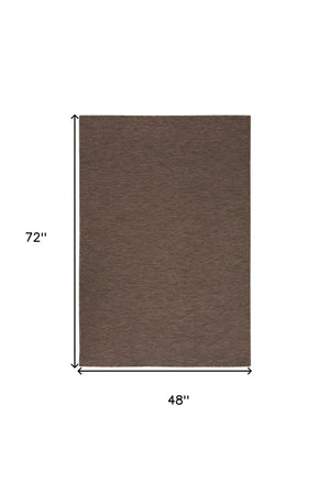 Homeroots 4' X 6' Brown Geometric Power Loom Non Skid Area Rug  Polypropylene 552713