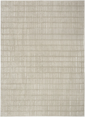Homeroots 8' X 10' Ivory And Gray Geometric Area Rug  Polyester 552723