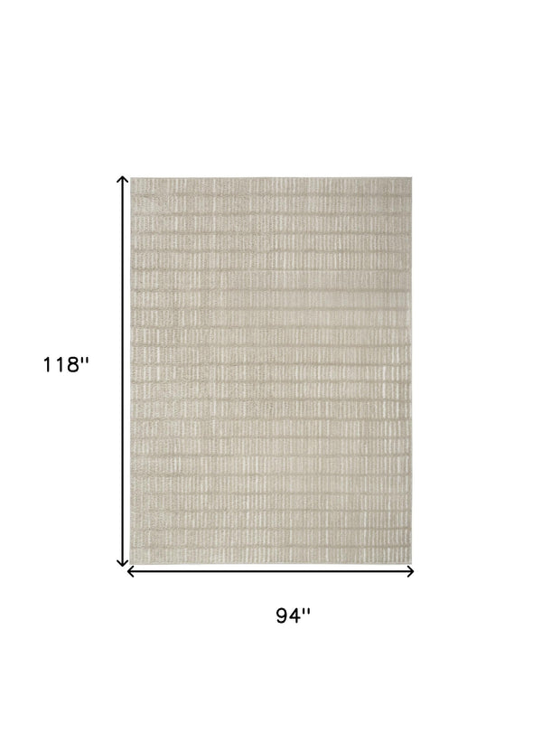 Homeroots 8' X 10' Ivory And Gray Geometric Area Rug  Polyester 552723