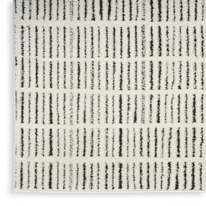 White Geometric Polyester Area Rug Power Loomed for Modern Living and Dining Room Decor