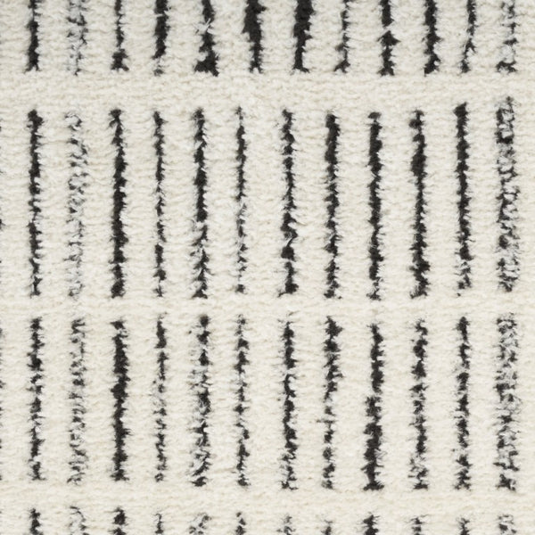 White Geometric Polyester Area Rug Power Loomed for Modern Living and Dining Room Decor
