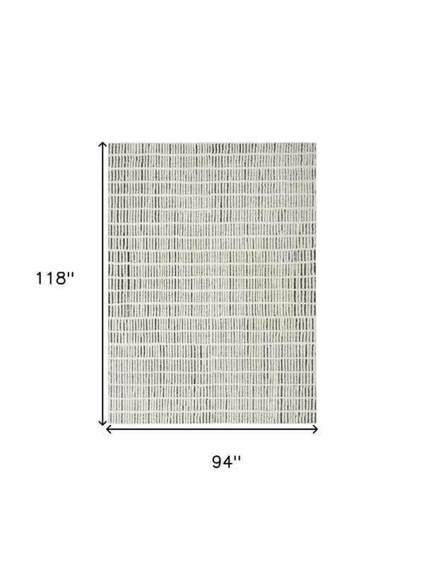 White Geometric Polyester Area Rug Power Loomed for Modern Living and Dining Room Decor