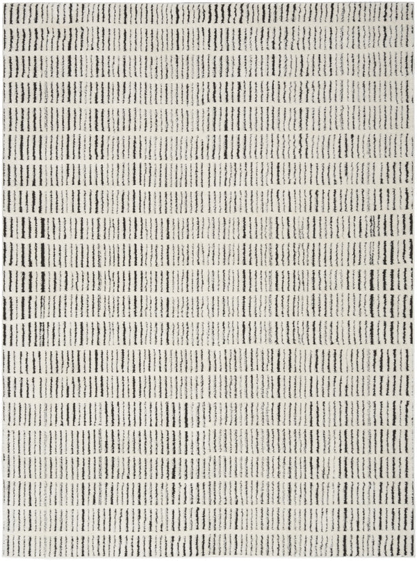 Homeroots 4' X 6' Ivory And Black Geometric Area Rug  Polyester 552727