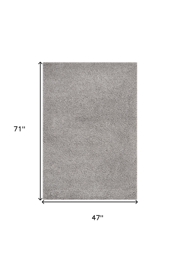 Homeroots 4' X 6' Gray Shag Area Rug  Polypropylene 552778