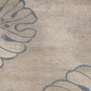 Homeroots 4' X 6' Beige And Gray Botanical Leaves Area Rug  Polyester 552779