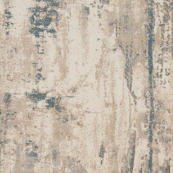 HomeRoots 4' X 6' Ivory and Teal Blue Abstract Area Rug – Modern, Stylish, Durable, and Stain-Resistant Design! 552783