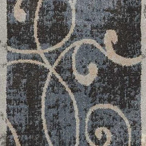 HomeRoots 5' Elegant Tan, Black, and Ivory Floral Vines Non-Skid Area Rug for Stylish Home Décor and Comfort 4' X 6' 552786