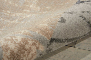 Homeroots 4' X 6' Tan Black And Ivory Floral Vines Area Rug  Polyester 552786