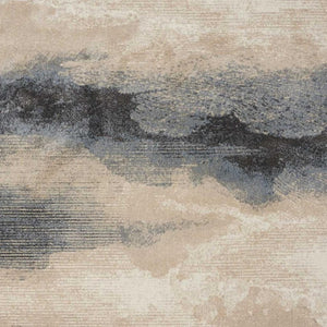 HomeRoots 5' Contemporary Gray, Black & Beige Non-Skid Area Rug – Durable, Stylish, & Easy to Clean for Homes 4' X 6' 552789