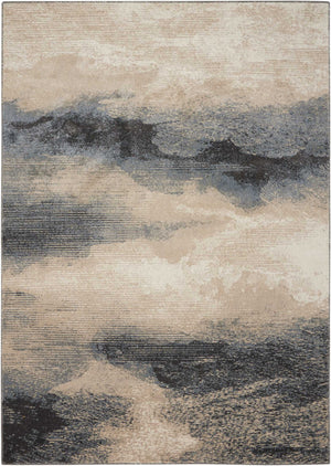 Homeroots 4' X 6' Gray Black And Beige Abstract Area Rug  Polyester 552789