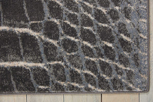 Homeroots 4' X 6' Beige Charcoal And Cream Animal Print Distressed Area Rug  Polyester 552794