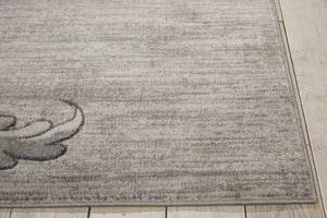 HomeRoots 4' Elegant Graphite and Black Floral Vine Area Rug - Durable, Stain-Resistant Design for Busy Homes 4' X 6' 552795