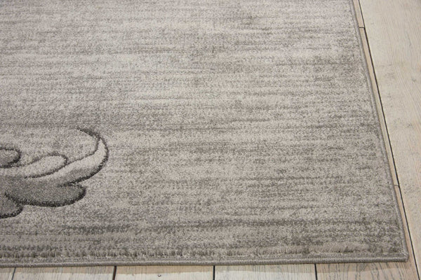 HomeRoots 4' Elegant Graphite and Black Floral Vine Area Rug - Durable, Stain-Resistant Design for Busy Homes 4' X 6' 552795