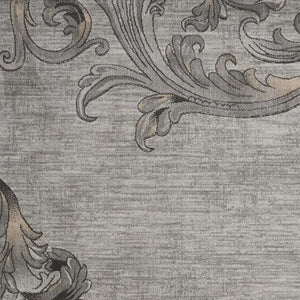 Homeroots 4' X 6' Graphite And Black Floral Vines Area Rug  Polyester 552795