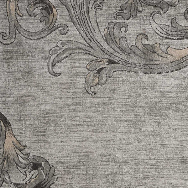 Homeroots 4' X 6' Graphite And Black Floral Vines Area Rug  Polyester 552795