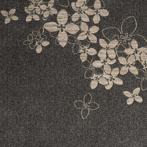 Homeroots 4' X 6' Beige And Charcoal Floral Area Rug  Polyester 552796