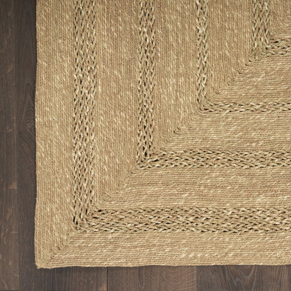 HomeRoots 5' Natural and Brown Handcrafted Area Rug – Versatile Indoor/Outdoor Seagrass Design for Any Space 552801
