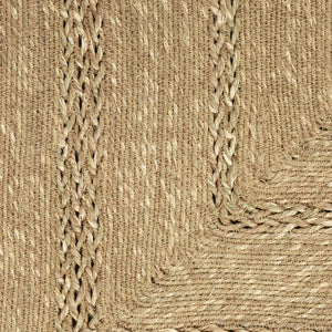 HomeRoots 5' Natural and Brown Handcrafted Area Rug – Versatile Indoor/Outdoor Seagrass Design for Any Space 552801