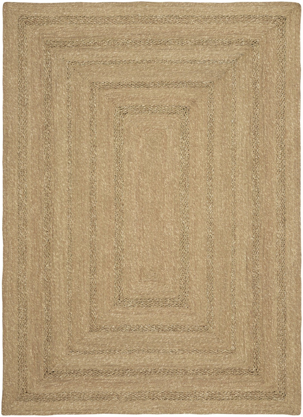HomeRoots 5' Natural and Brown Handcrafted Area Rug – Versatile Indoor/Outdoor Seagrass Design for Any Space 552801