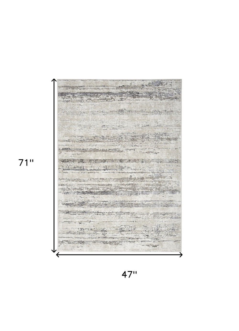 Homeroots 4' X 6' Cream And Gray Abstract Non Skid Area Rug  Polyester 552814