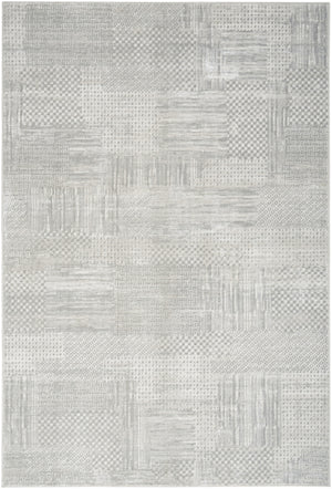 Homeroots 4' X 6' Ivory Silver And Gray Abstract Non Skid Area Rug  Polyester 552816