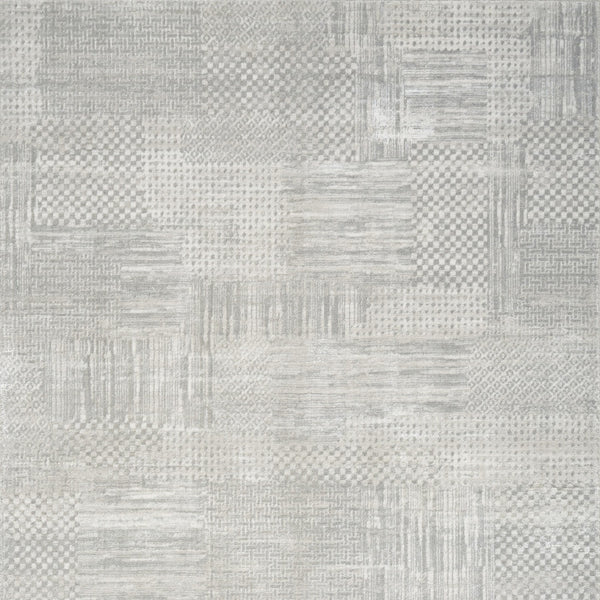 Homeroots 4' X 6' Ivory Silver And Gray Abstract Non Skid Area Rug  Polyester 552816