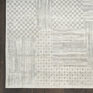 Homeroots 4' X 6' Ivory Silver And Gray Abstract Non Skid Area Rug  Polyester 552816