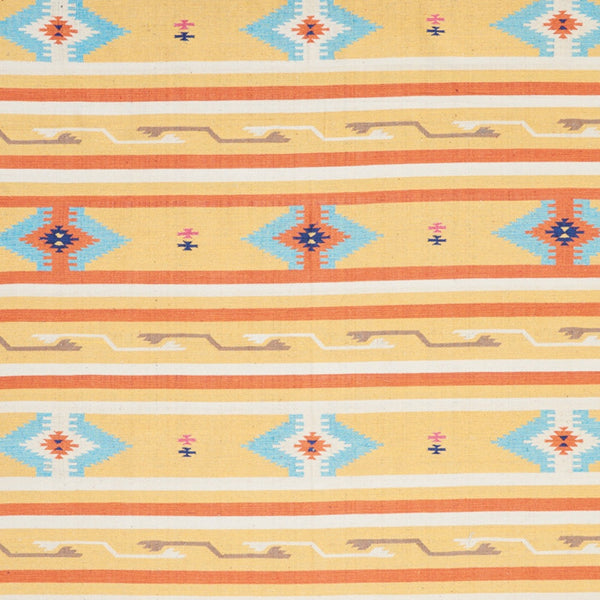 Homeroots 8' X 10' Yellow And Orange Southwestern Handmade Area Rug With Fringe  Cotton Blend 552821